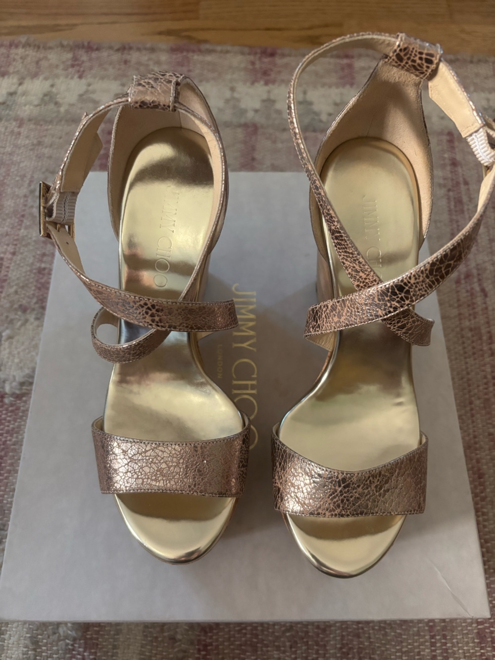 Jimmy Choo women’s wedge cork sandals - Picture 3 of 7